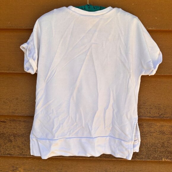 Adidas Girls White Tee Shirt With Multicolor Logo Size 16 Cotton Blend Casual Li - Picture 3 of 11